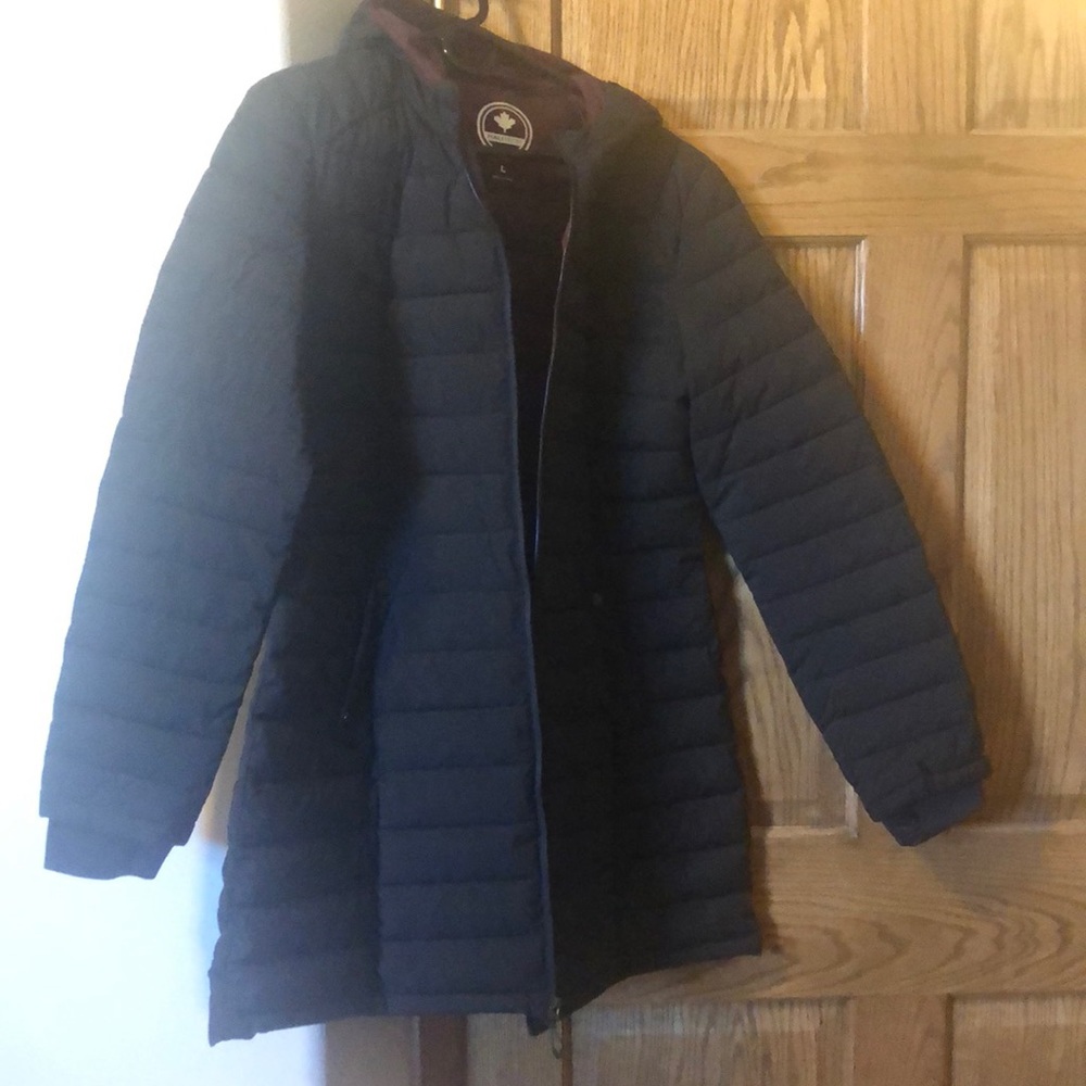 Women long coat. Lighter weight winter jacket.